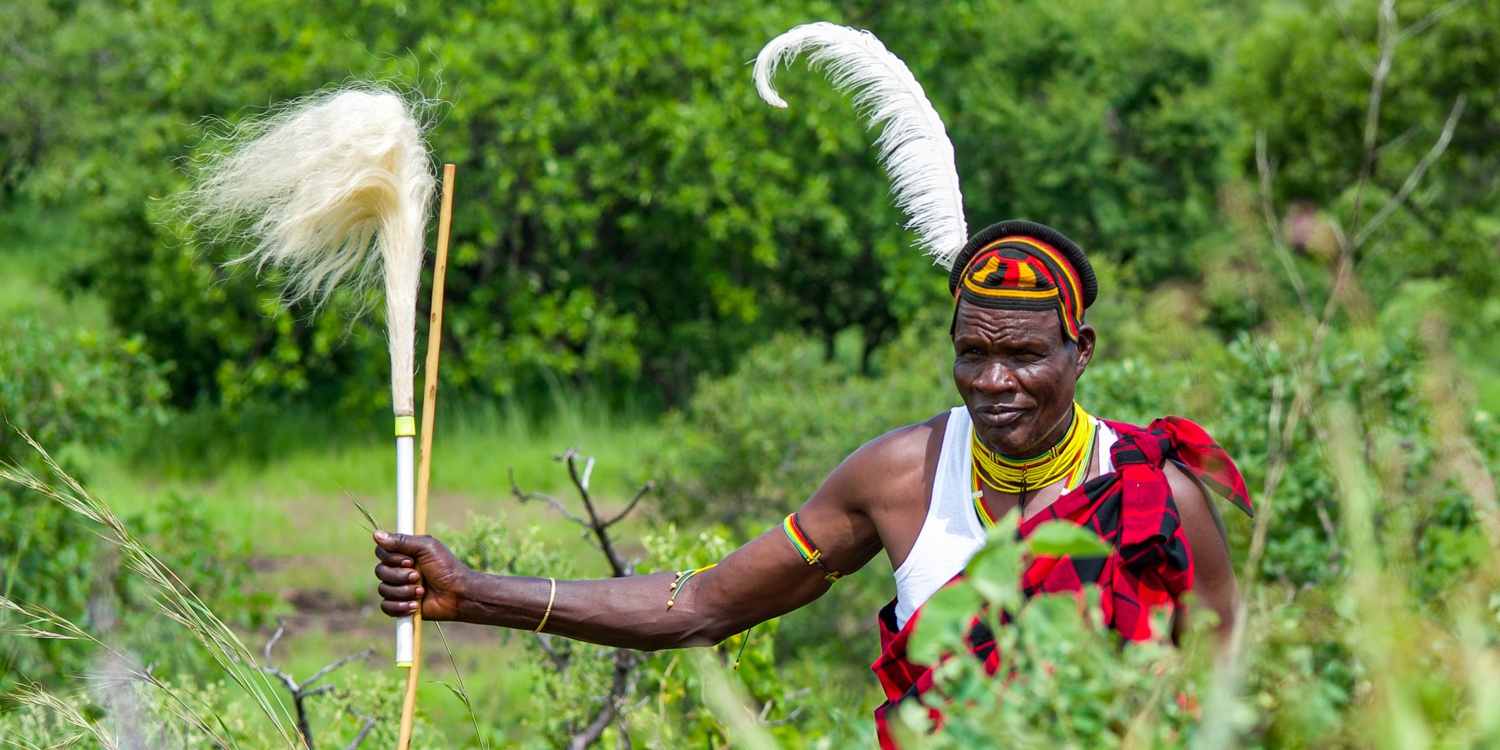 A Karamojong elder in Pian Upe Wildlife Reserve Karamoja, Uganda