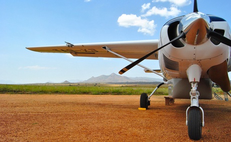 Plane on a flying safaris in Uganda