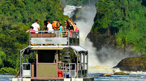 Water safari to the base of Murchison Falls, Uganda
