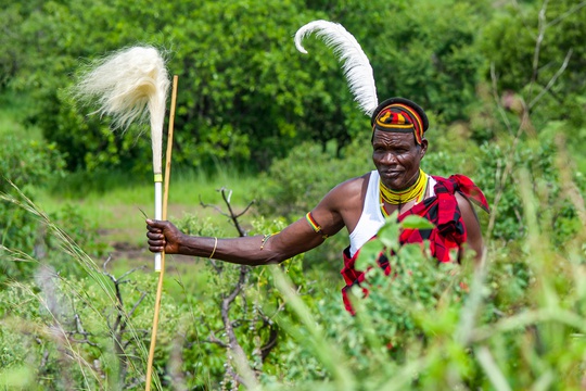 A Karamojong elder in Pian Upe Wildlife Reserve Karamoja, Uganda