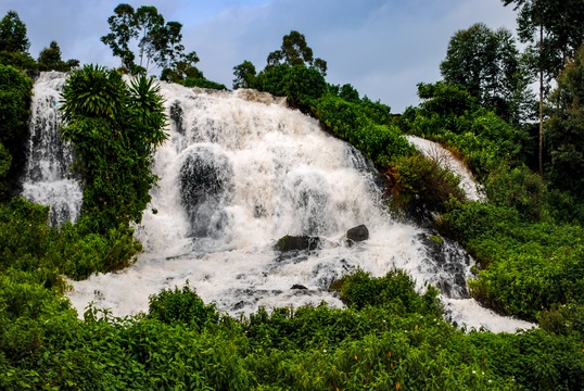 One of the three waterfalls making up Sipi Falls in eastern Uganda.